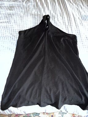 Woman's Plus Size Black Halter Neck Sleeveless Dress